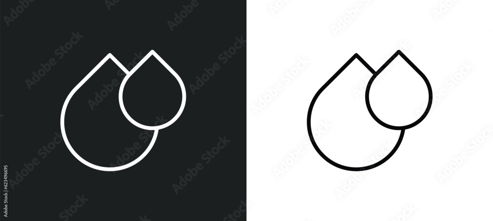 Poster big and small drops icon isolated in white and black colors. big and small drops outline vector icon