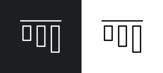 top alignment icon isolated in white and black colors. top alignment outline vector icon from user interface collection for web, mobile apps and ui.