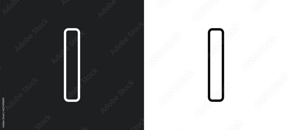 Poster vertical bar icon isolated in white and black colors. vertical bar outline vector icon from user int