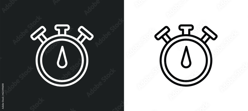 Poster stopwatches icon isolated in white and black colors. stopwatches outline vector icon from user inter
