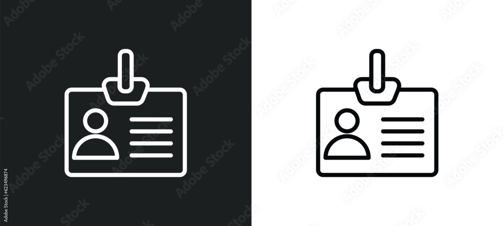 Poster personal credentials icon isolated in white and black colors. personal credentials outline vector ic