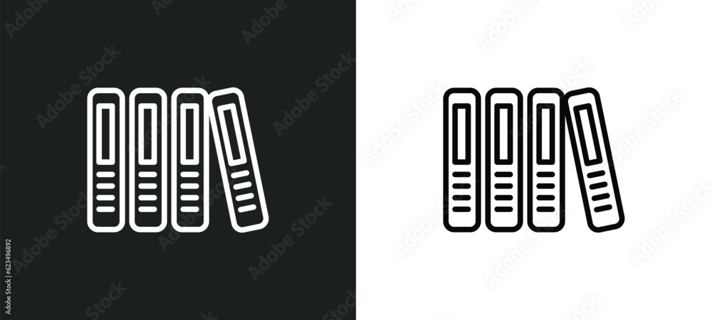 Poster office folders icon isolated in white and black colors. office folders outline vector icon from user