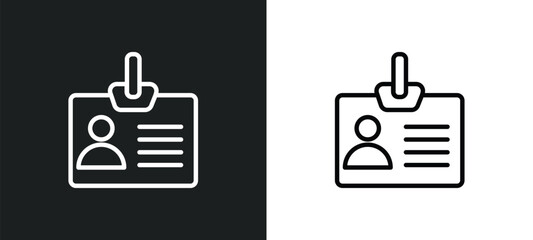 personal credentials icon isolated in white and black colors. personal credentials outline vector icon from user interface collection for web, mobile apps and ui.