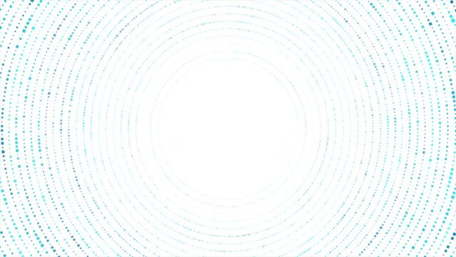 Bright blue small square dots abstract circular background. Seamless looping motion design. Video animation Ultra HD 4K 3840x2160