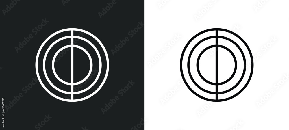 Poster hue circle icon isolated in white and black colors. hue circle outline vector icon from user interfa