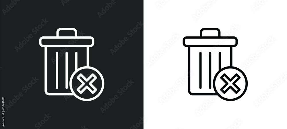 Poster delete round button icon isolated in white and black colors. delete round button outline vector icon