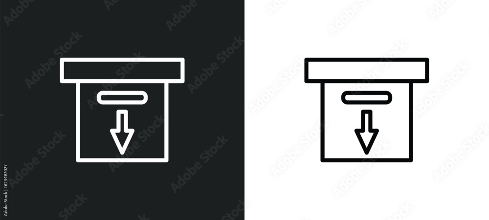 Aufkleber download archive icon isolated in white and black colors. download archive outline vector icon from 