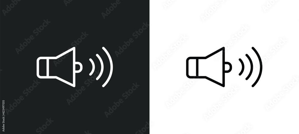 Poster round volume button icon isolated in white and black colors. round volume button outline vector icon