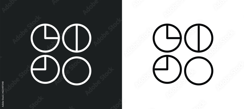 Poster round loading progress icon isolated in white and black colors. round loading progress outline vecto