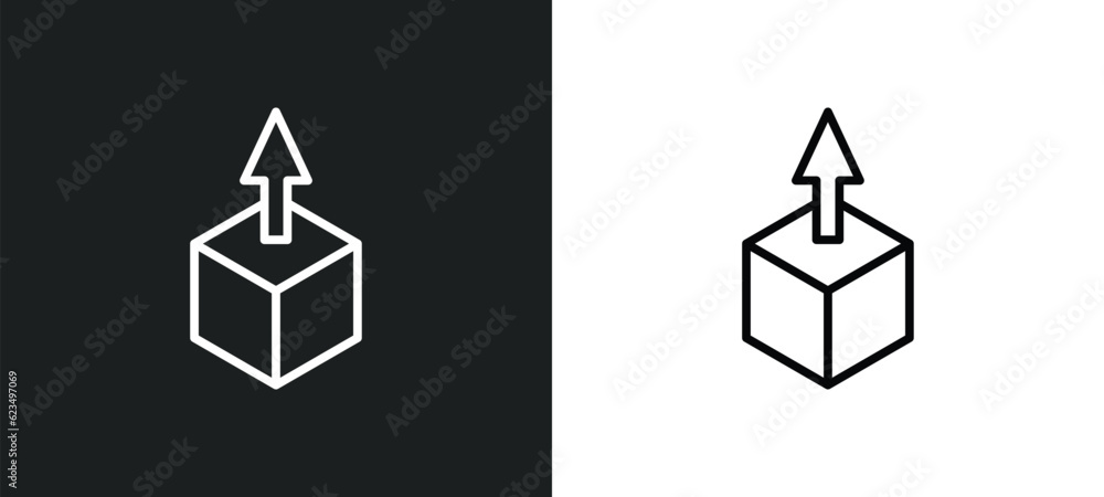 Poster extract button icon isolated in white and black colors. extract button outline vector icon from user