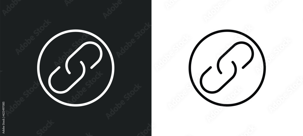 Poster link button icon isolated in white and black colors. link button outline vector icon from user interface collection for web, mobile apps and ui.
