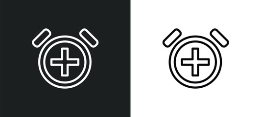 alarm button icon isolated in white and black colors. alarm button outline vector icon from user interface collection for web, mobile apps and ui.