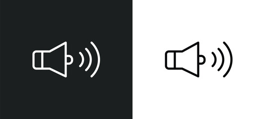 round volume button icon isolated in white and black colors. round volume button outline vector icon from user interface collection for web, mobile apps and ui.