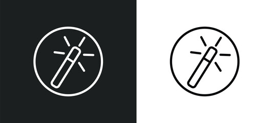 magic wand button icon isolated in white and black colors. magic wand button outline vector icon from user interface collection for web, mobile apps and ui.