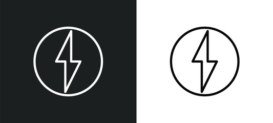 lightning flash icon isolated in white and black colors. lightning flash outline vector icon from user interface collection for web, mobile apps and ui.