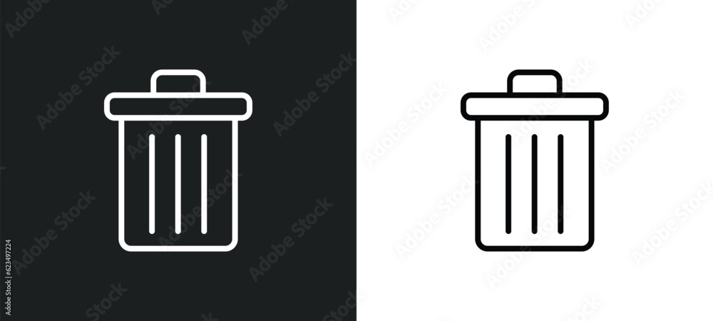Poster delete button icon isolated in white and black colors. delete button outline vector icon from user i