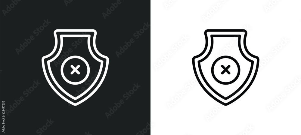 Poster no protection icon isolated in white and black colors. no protection outline vector icon from user i