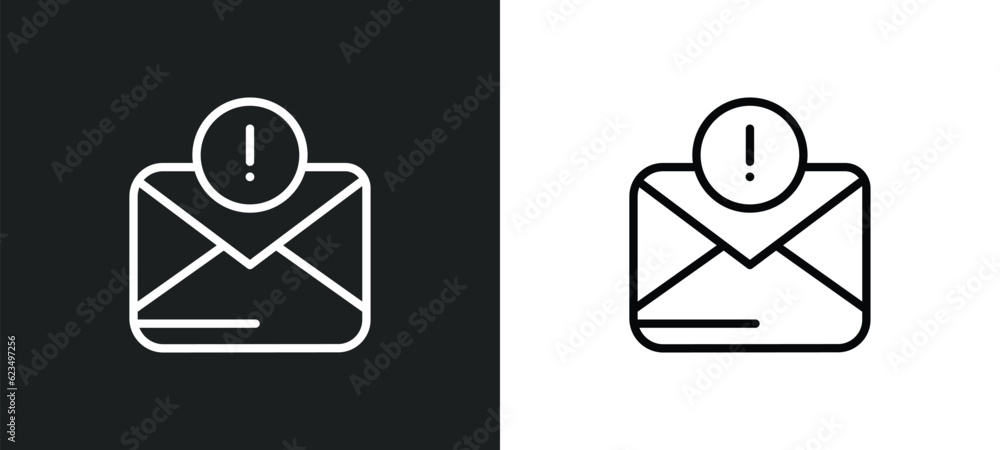 Poster unread mail icon isolated in white and black colors. unread mail outline vector icon from user inter