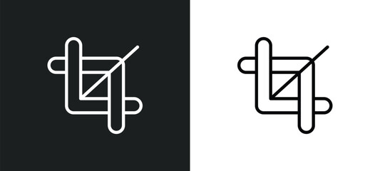crop tool icon isolated in white and black colors. crop tool outline vector icon from user interface collection for web, mobile apps and ui.