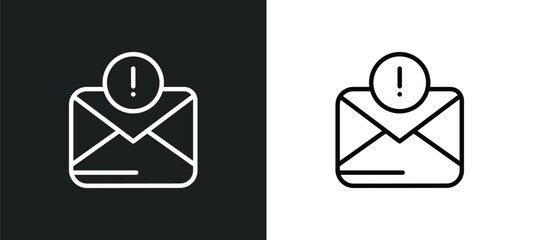 unread mail icon isolated in white and black colors. unread mail outline vector icon from user interface collection for web, mobile apps and ui.