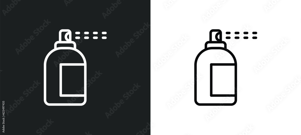 Poster spray paint icon isolated in white and black colors. spray paint outline vector icon from user inter
