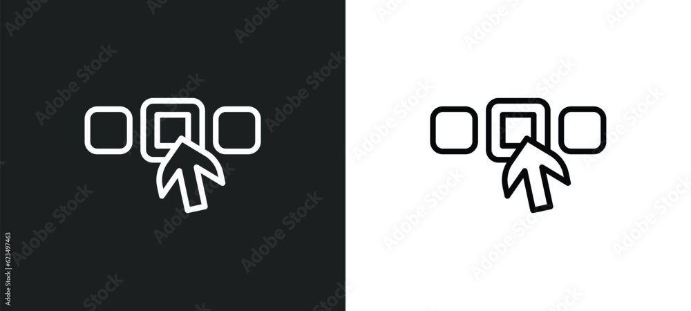 Poster elections icon isolated in white and black colors. elections outline vector icon from user interface