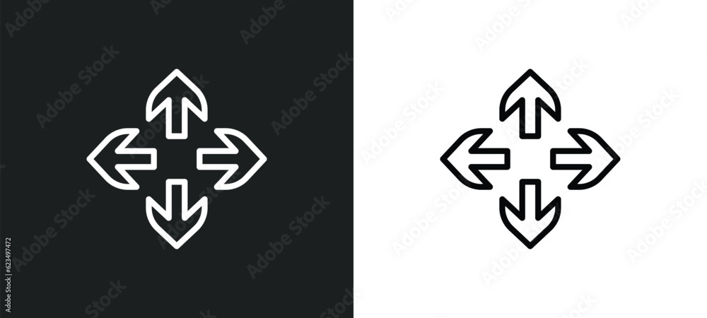 Poster move arrows icon isolated in white and black colors. move arrows outline vector icon from user inter