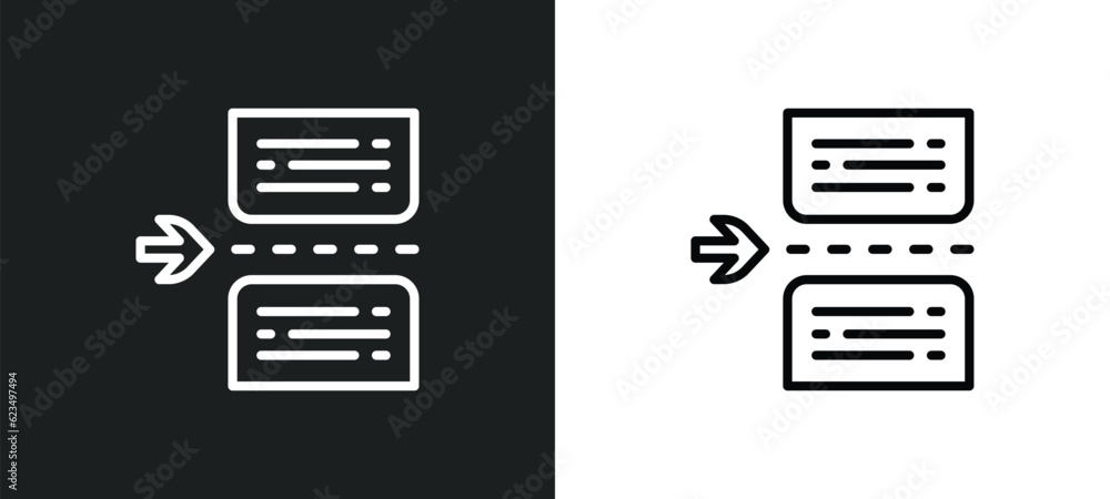 Poster page break icon isolated in white and black colors. page break outline vector icon from user interfa