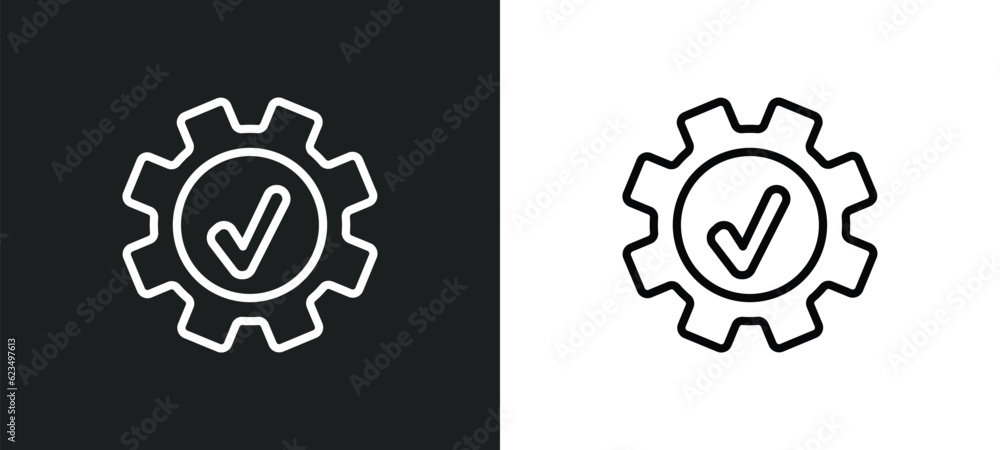 Poster right tings icon isolated in white and black colors. right tings outline vector icon from user inter
