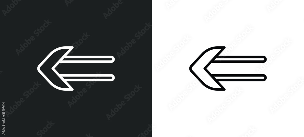 Poster slim left icon isolated in white and black colors. slim left outline vector icon from user interface