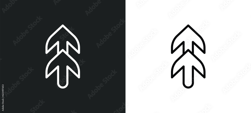 Poster top arrows icon isolated in white and black colors. top arrows outline vector icon from user interfa