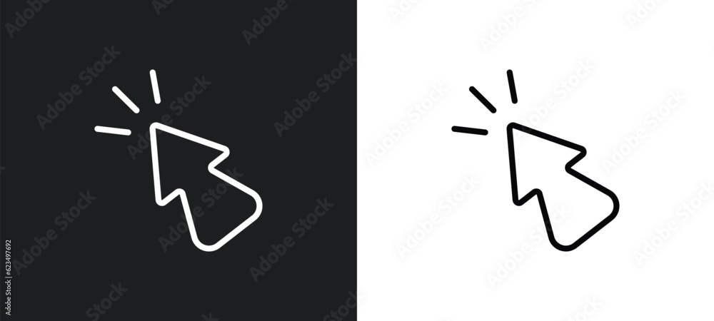 Poster cursor arrow icon isolated in white and black colors. cursor arrow outline vector icon from user int