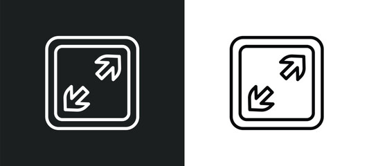 expand tool icon isolated in white and black colors. expand tool outline vector icon from user interface collection for web, mobile apps and ui.