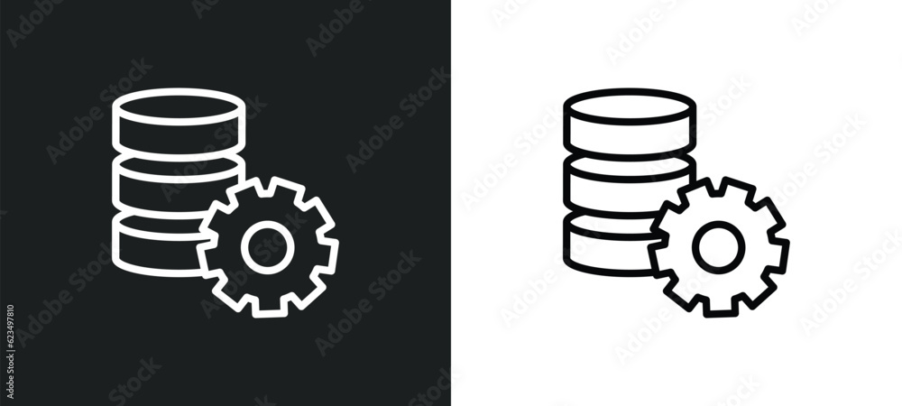 Poster data analytics tings icon isolated in white and black colors. data analytics tings outline vector ic