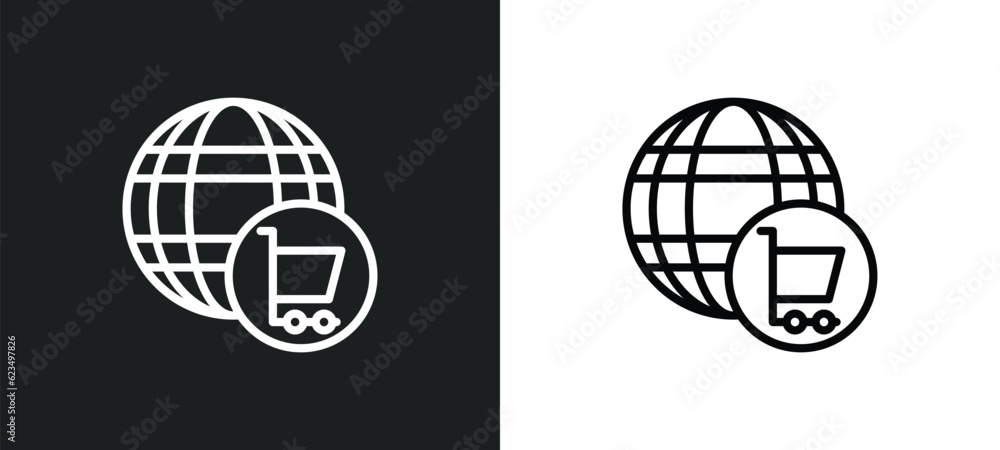 Poster cart interface icon isolated in white and black colors. cart interface outline vector icon from user interface collection for web, mobile apps and ui.