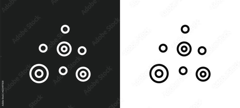 Poster scatter circle icon isolated in white and black colors. scatter circle outline vector icon from user