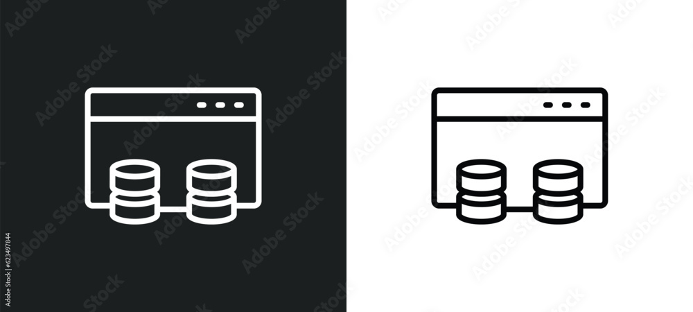  data windows icon isolated in white and black colors. data windows outline vector icon from user int