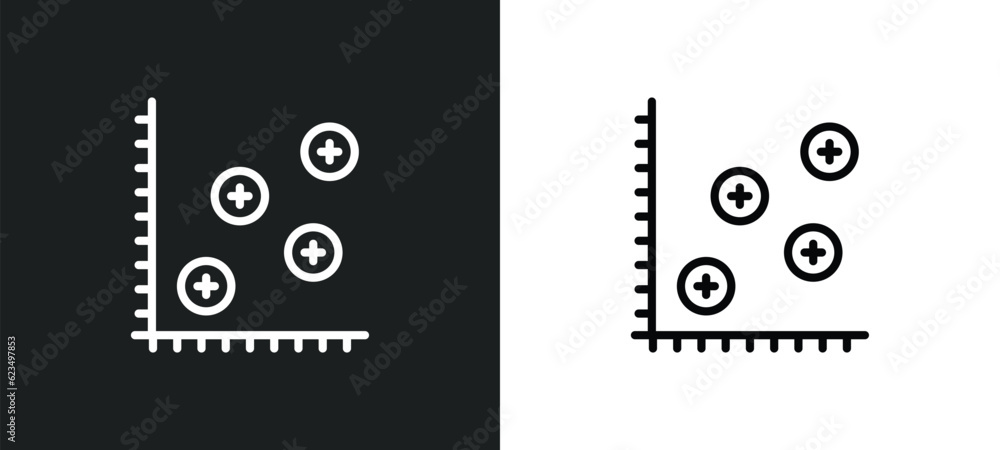 Poster spotted data icon isolated in white and black colors. spotted data outline vector icon from user int