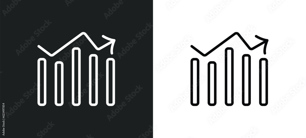 Poster vertical data bars icon isolated in white and black colors. vertical data bars outline vector icon f