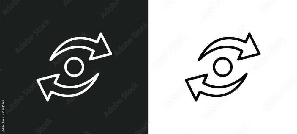 Poster data looping interface icon isolated in white and black colors. data looping interface outline vector icon from user interface collection for web, mobile apps and ui.