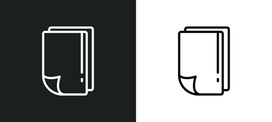 white paper icon isolated in white and black colors. white paper outline vector icon from user interface collection for web, mobile apps and ui.