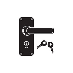 Door handle icon logo,vector design illustration template.