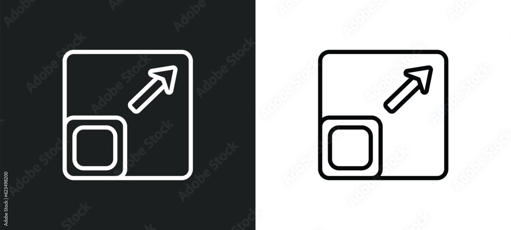 Poster size icon isolated in white and black colors. size outline vector icon from user interface collectio