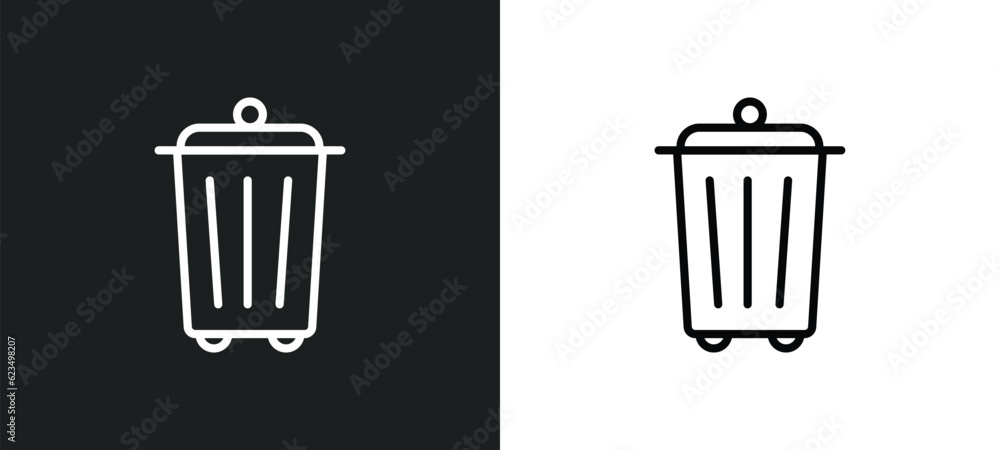 Poster recycling container icon isolated in white and black colors. recycling container outline vector icon