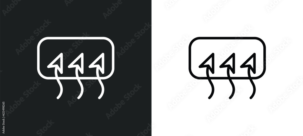 Poster rear window defrost icon isolated in white and black colors. rear window defrost outline vector icon