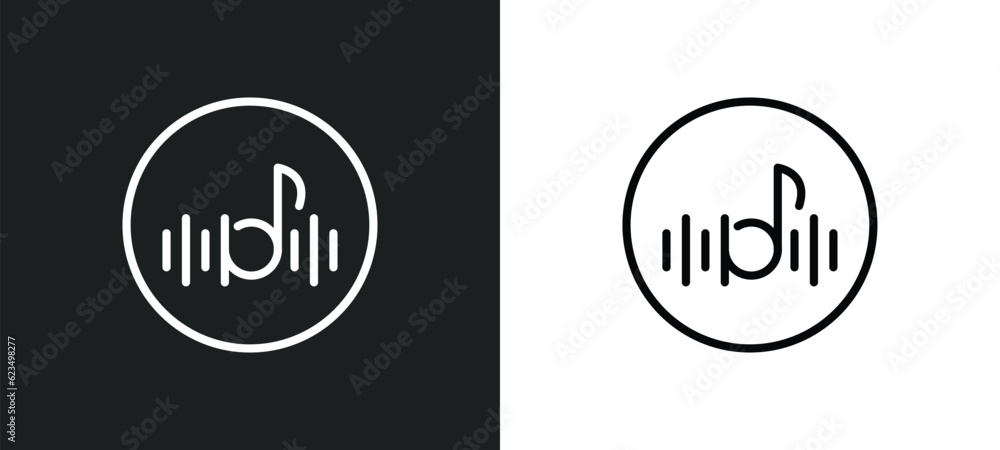 Aufkleber musical icon isolated in white and black colors. musical outline vector icon from user interface col