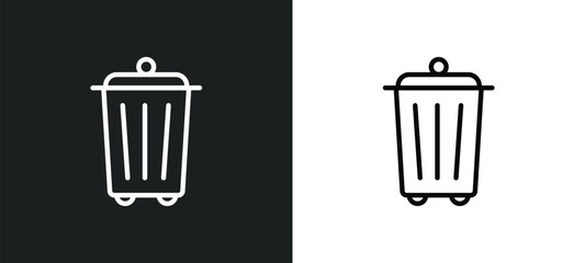 recycling container icon isolated in white and black colors. recycling container outline vector icon from user interface collection for web, mobile apps and ui.