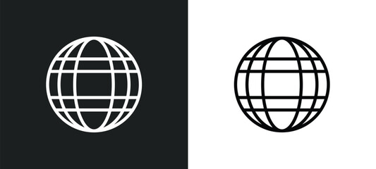 worldgrid icon isolated in white and black colors. worldgrid outline vector icon from user interface collection for web, mobile apps and ui.