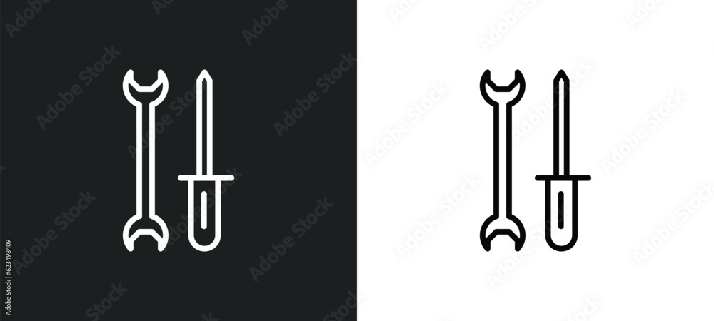 Poster mechanic tool icon isolated in white and black colors. mechanic tool outline vector icon from user i