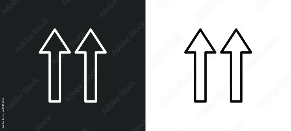 Poster up side icon isolated in white and black colors. up side outline vector icon from user interface col